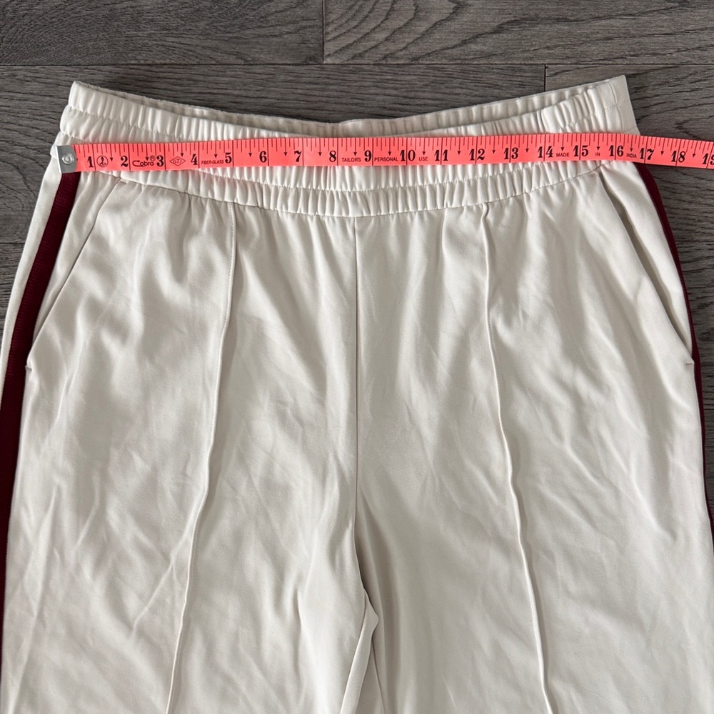 🌼ATHLETA🌼 Finish Line Track Pants with Burgundy Stripes, Size L - Picture 4 of 11